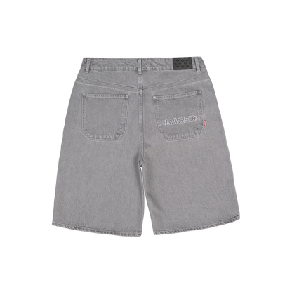 Finesse Based Denim Shorts [Light Grey]