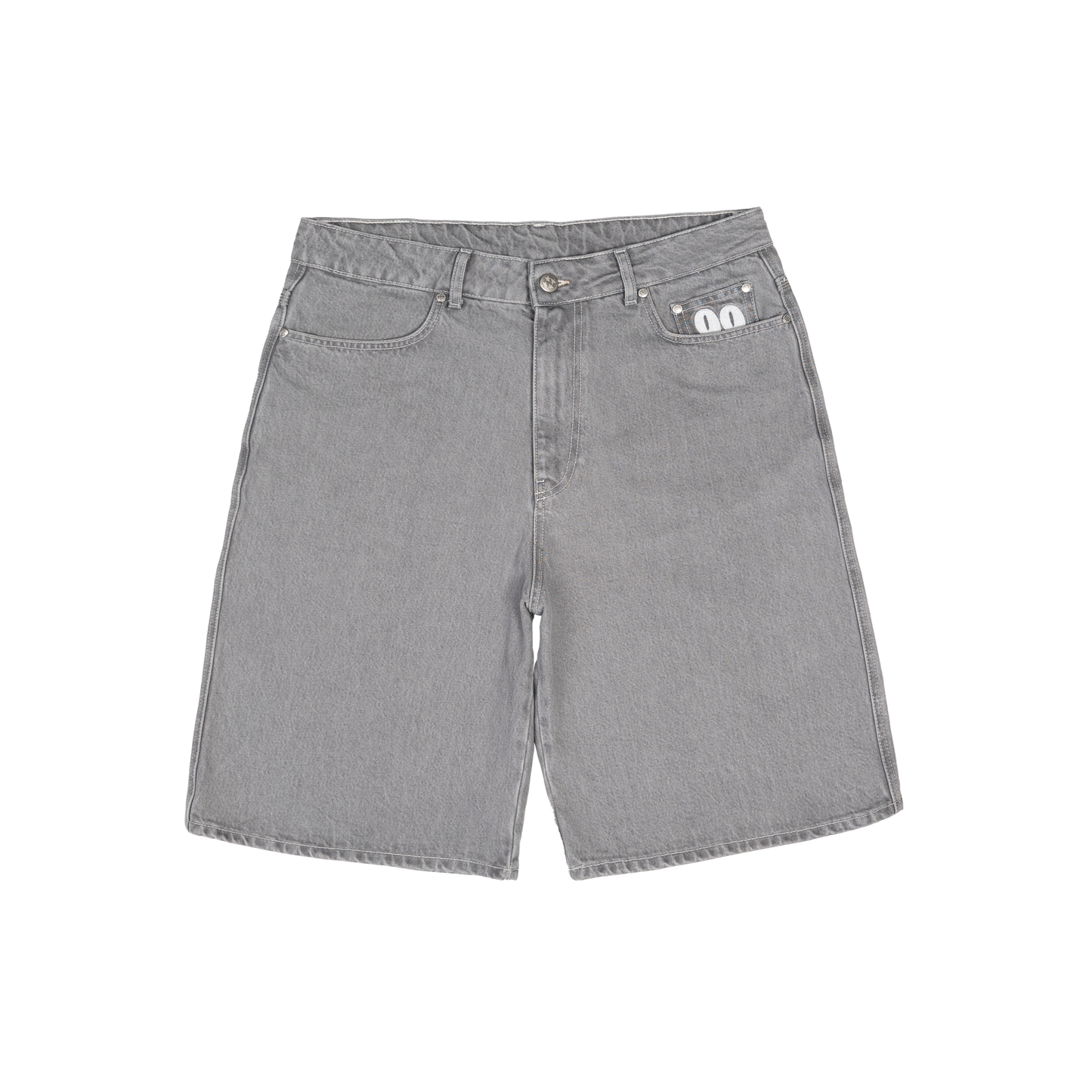 Finesse Based Denim Shorts [Light Grey]