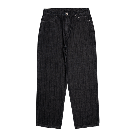 Outlined Denim Jeans [Black]