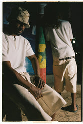 Daily Slim Waffle Henley T-Shirt [White]