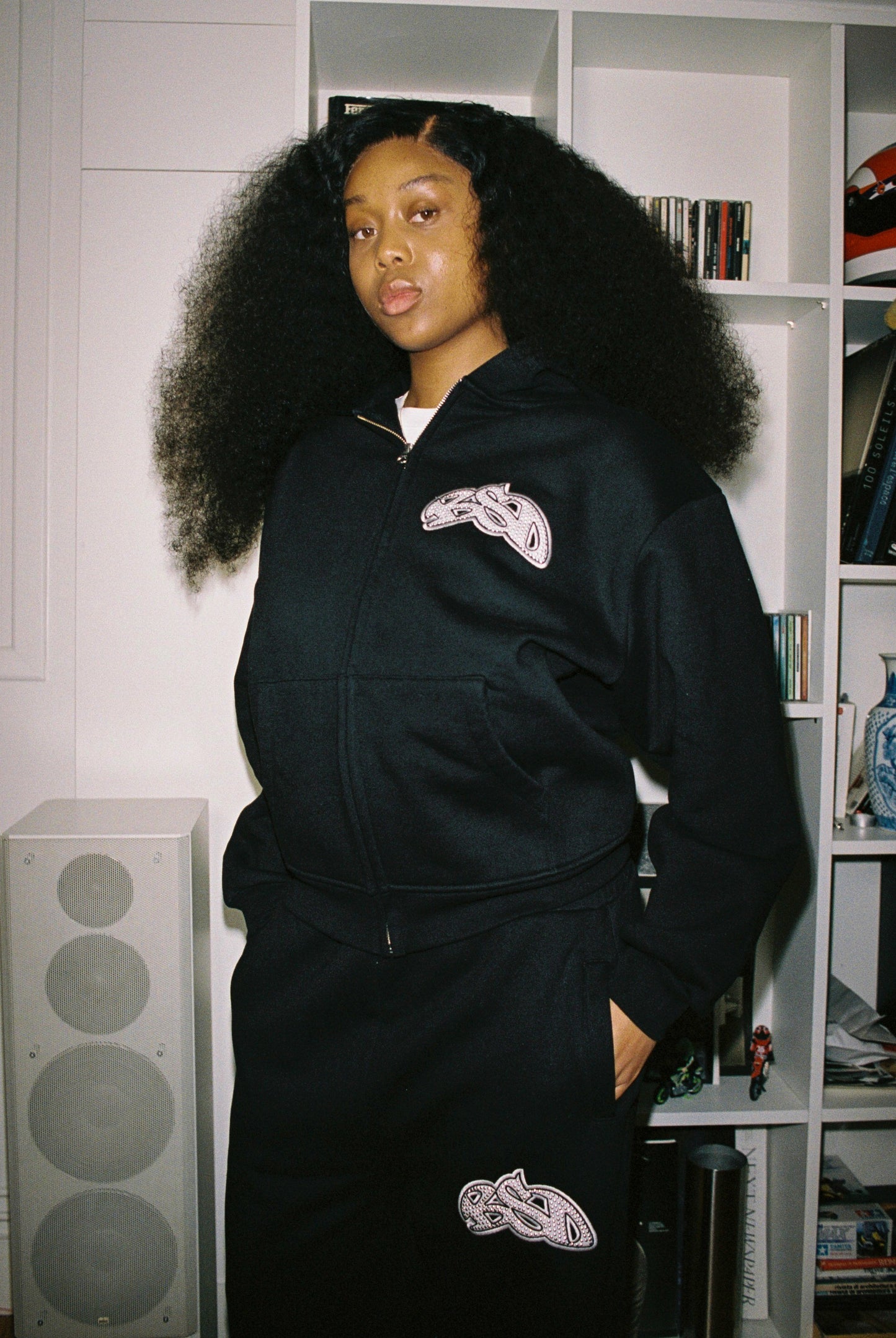 Studded BSD Zip Hoodie [Black]