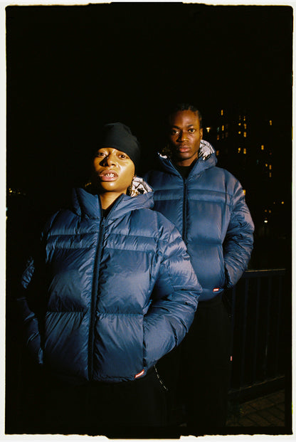 Reverse Puffer Jacket [Navy/Grey]