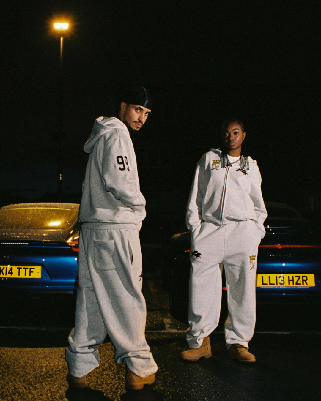 Royal Zip Hoodie [Grey Melange]