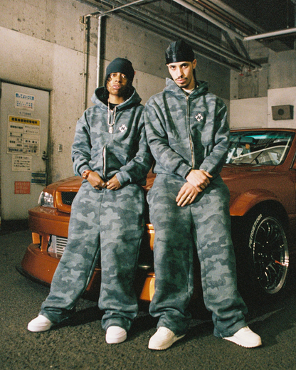 Logo Zip Hoodie [Black Camo]