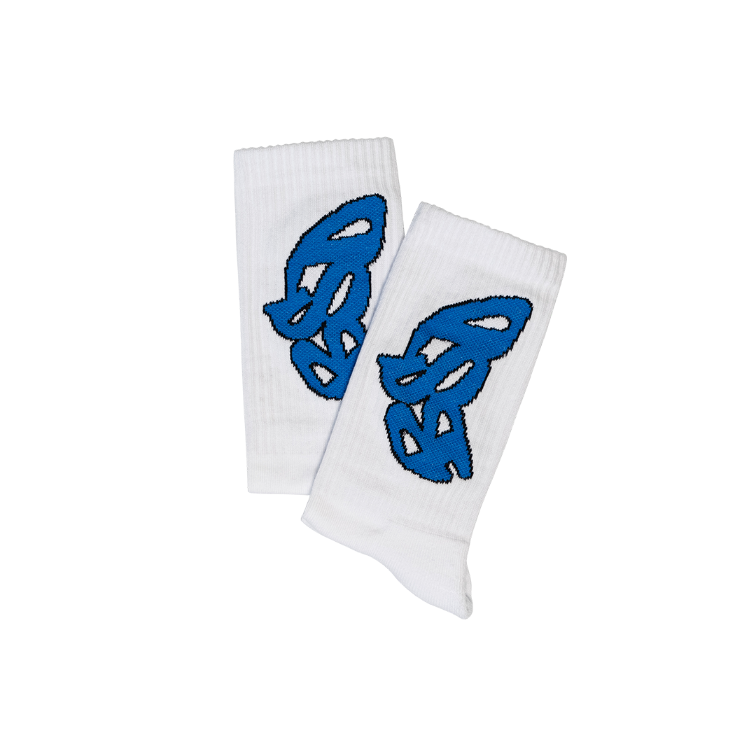 BSD Outline Socks [White/Blue]