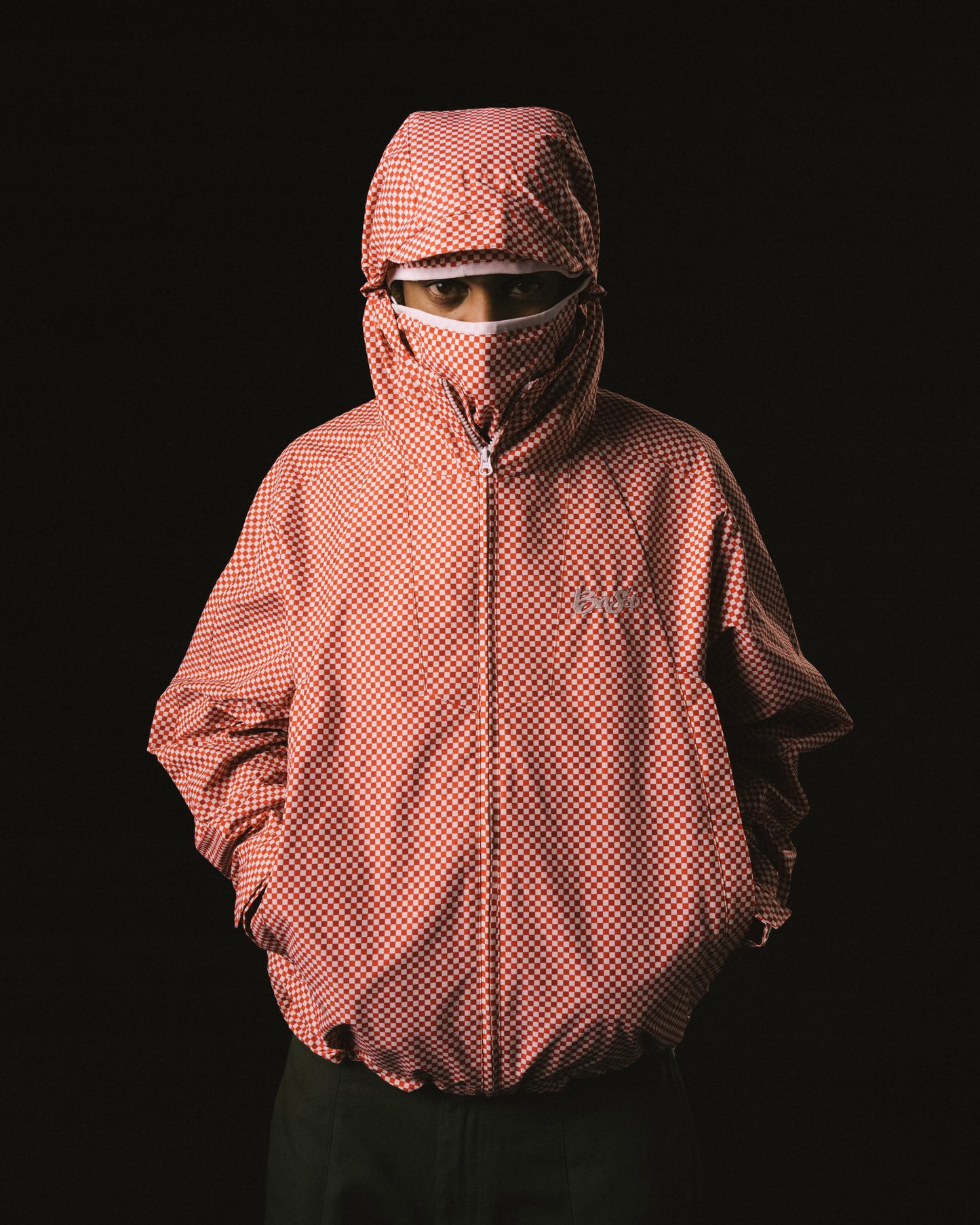 Checkerboard Shell Jacket [White/Red]