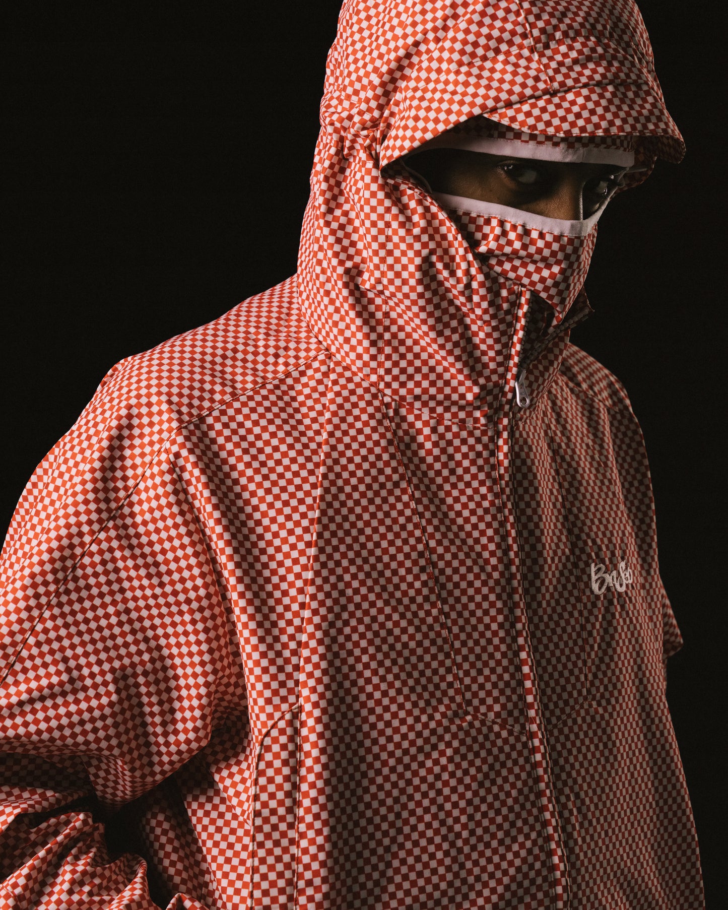 Checkerboard Shell Jacket [White/Red]