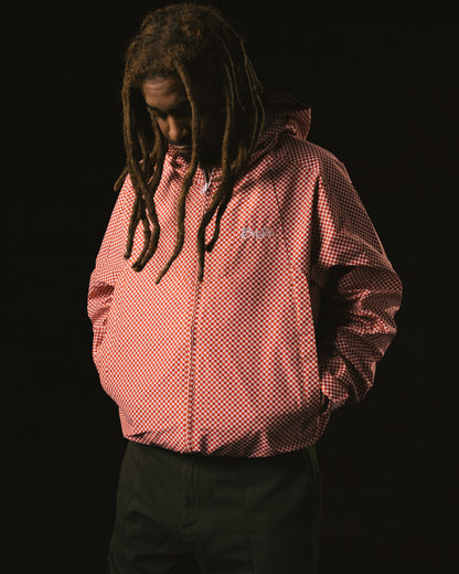 Checkerboard Shell Jacket [White/Red]