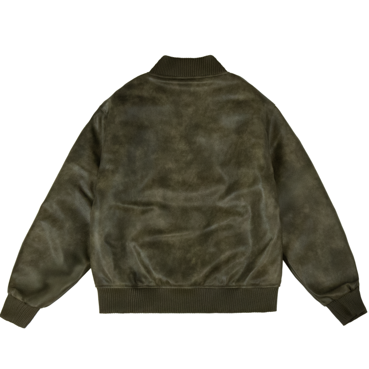 0099 Leather Bomber Jacket [Khaki]