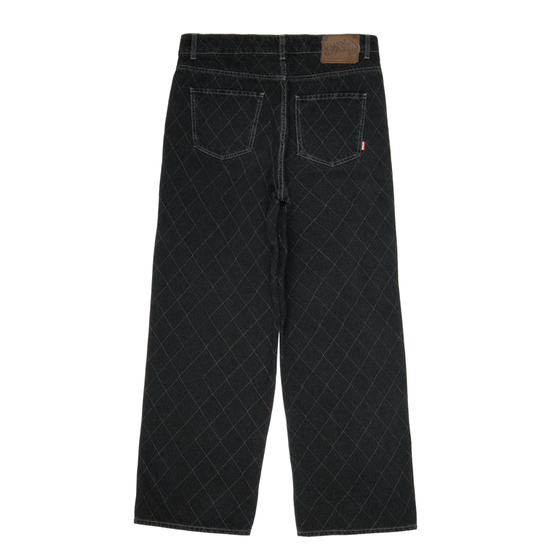 Outlined Diamond Jeans [Washed Black]