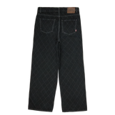 Outlined Diamond Jeans [Washed Black]