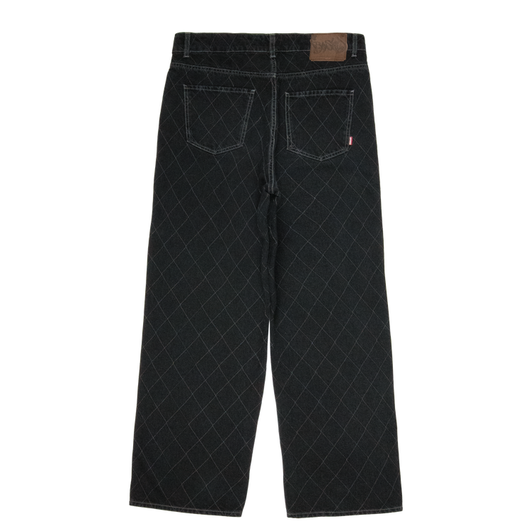 Outlined Diamond Jeans [Washed Black]