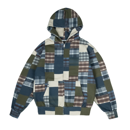 Patchwork Zip Hoodie
