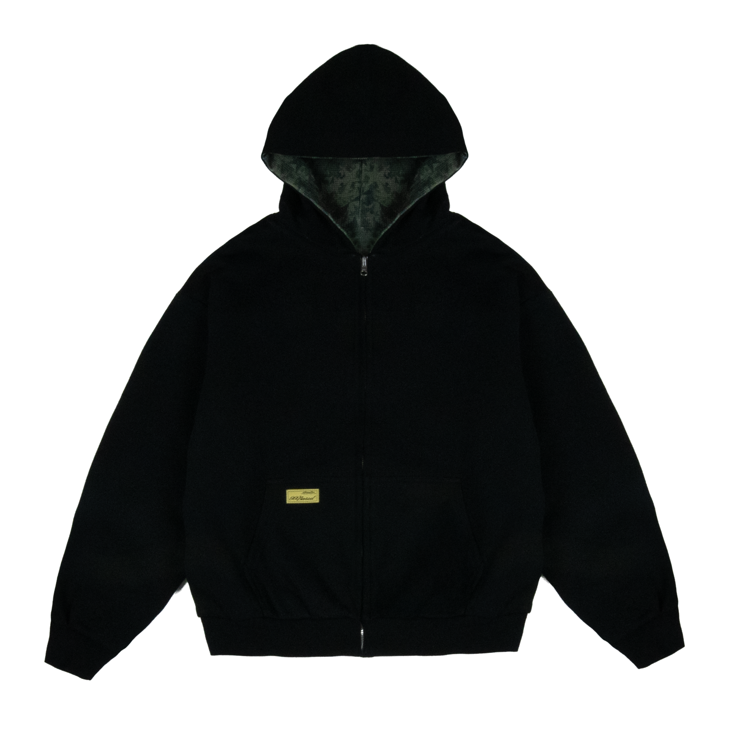 Reverse Waffle Zip Hoodie [Black/Military Camo]