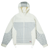 Plaid Colourblock Shell Jacket [Creme/Plaid Grey]