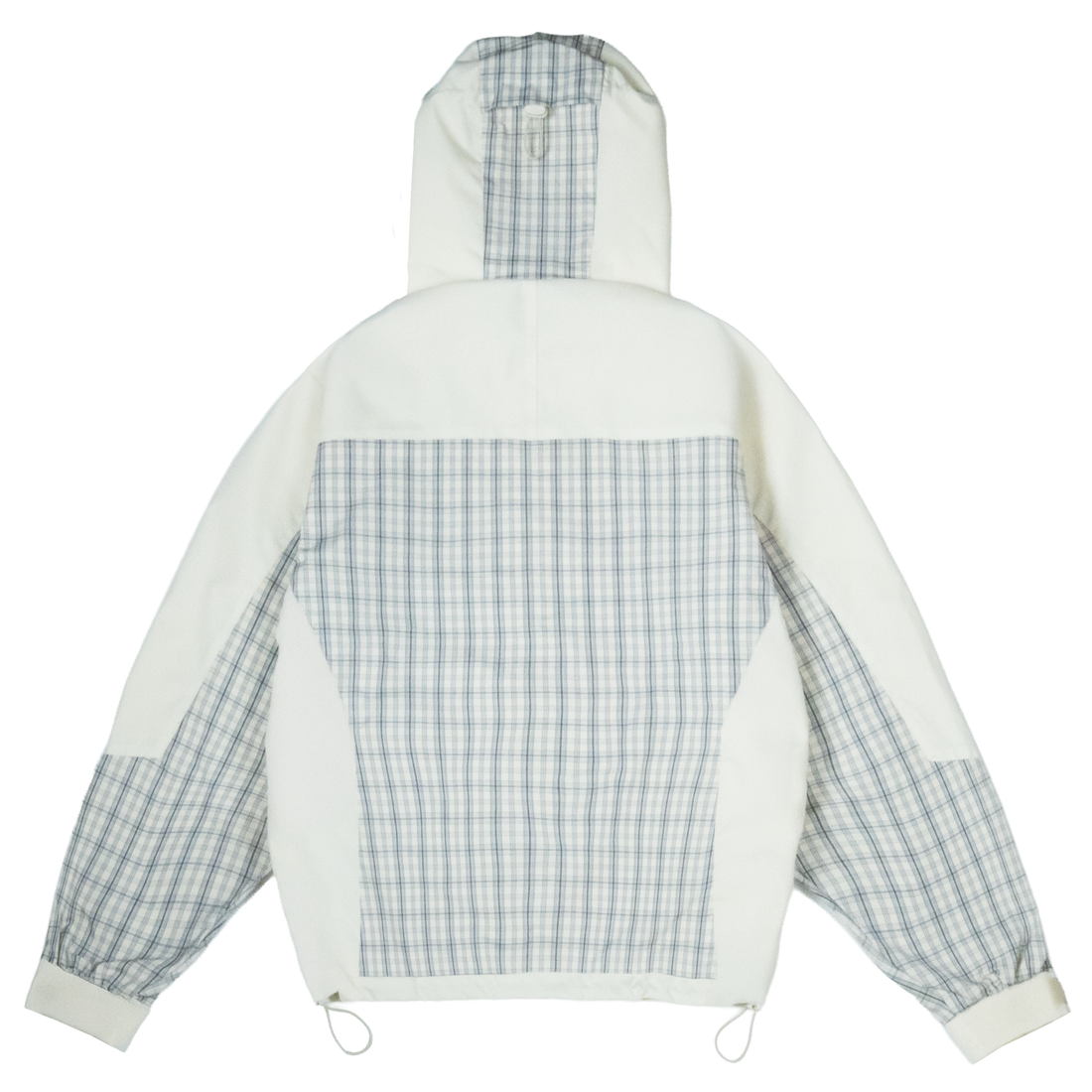 Plaid Colourblock Shell Jacket [Creme/Plaid Grey]