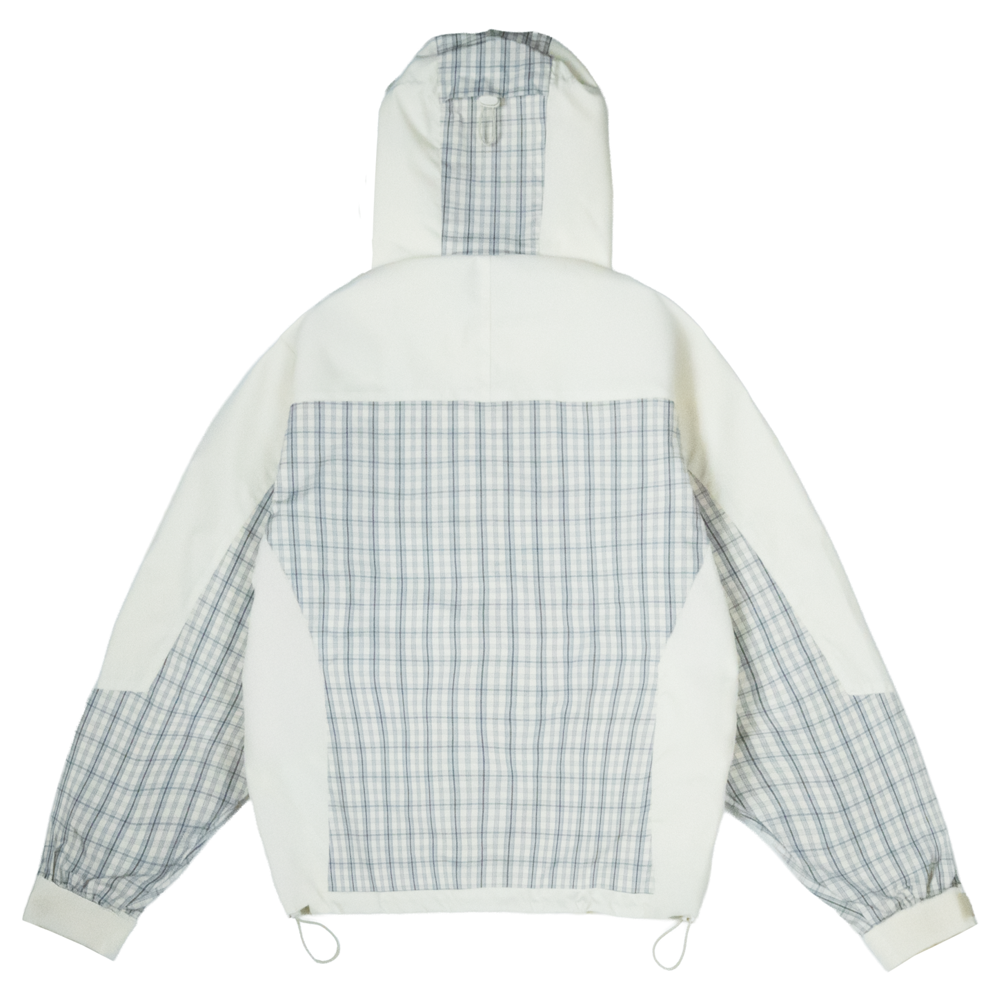 Plaid Colourblock Shell Jacket [Creme/Plaid Grey]