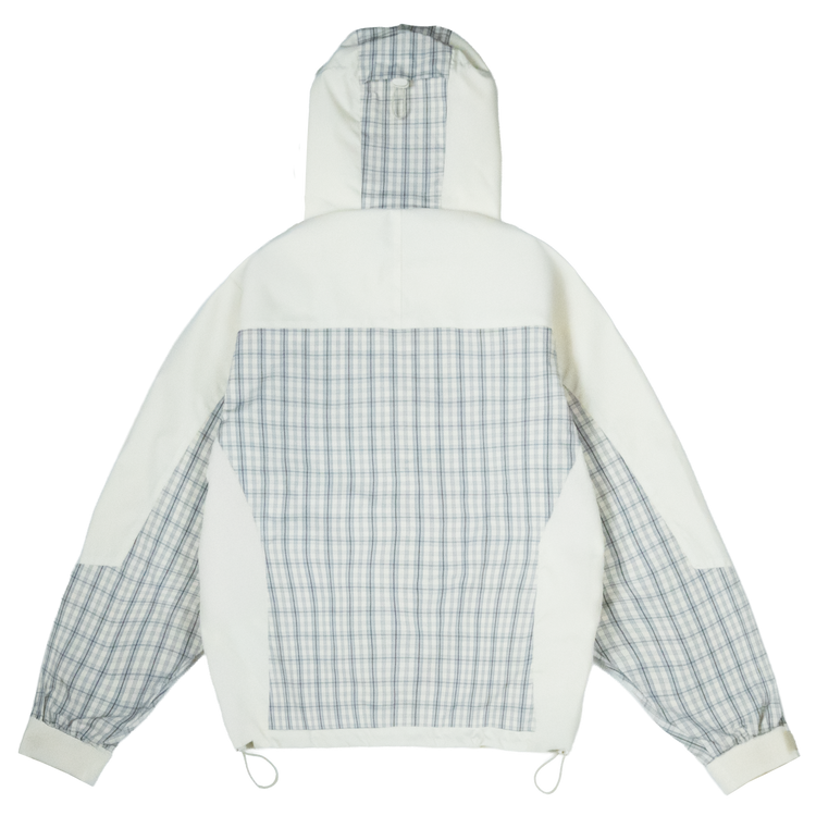 Plaid Colourblock Shell Jacket [Creme/Plaid Grey]