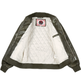 0099 Leather Bomber Jacket [Khaki]