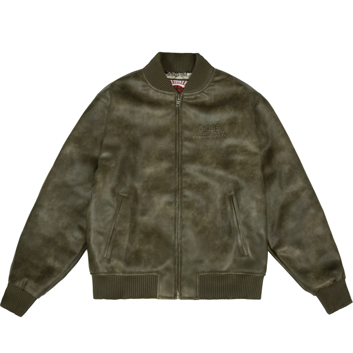 0099 Leather Bomber Jacket [Khaki]