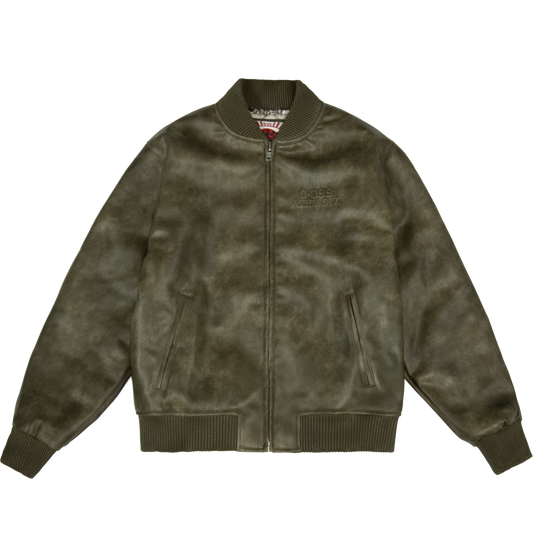 0099 Leather Bomber Jacket [Khaki]