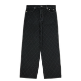 Outlined Diamond Jeans [Washed Black]