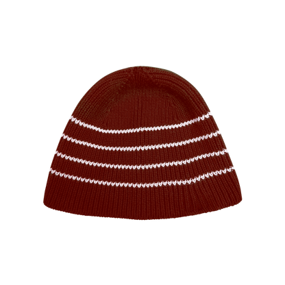 Striped Domino Beanie [Red]