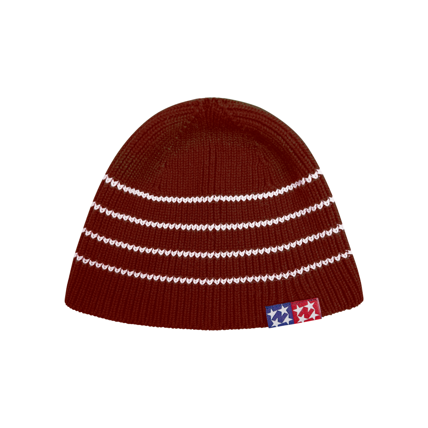 Striped Domino Beanie [Red]