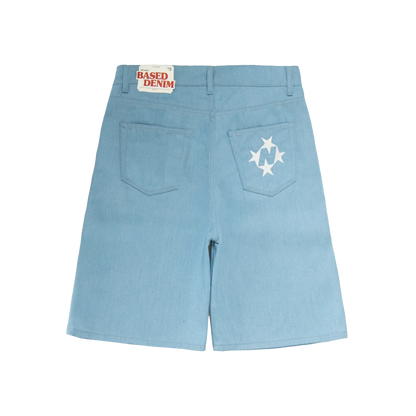 Shining Stars Denim Shorts [Raw Light Blue]