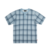Plaid Slim Waffle Henley T-Shirt [Babyblue]