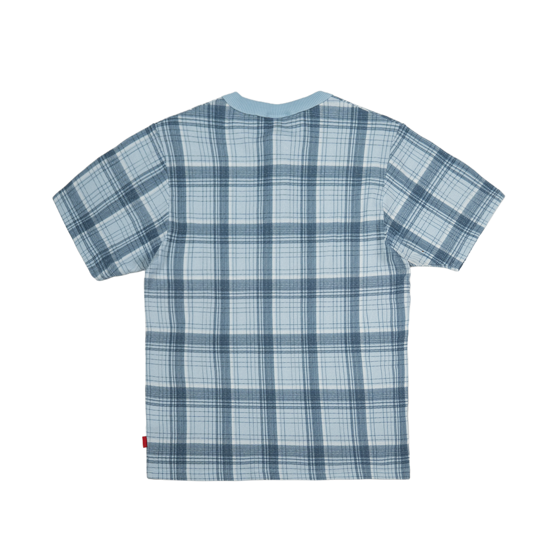 Plaid Slim Waffle Henley T-Shirt [Babyblue]