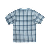 Plaid Slim Waffle Henley T-Shirt [Babyblue]