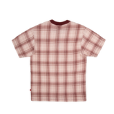 Plaid Slim Waffle Henley T-Shirt [Burgundy]