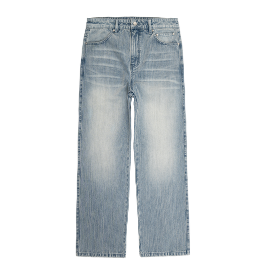 Classic Straight Leg Jeans [Aged Light Blue]