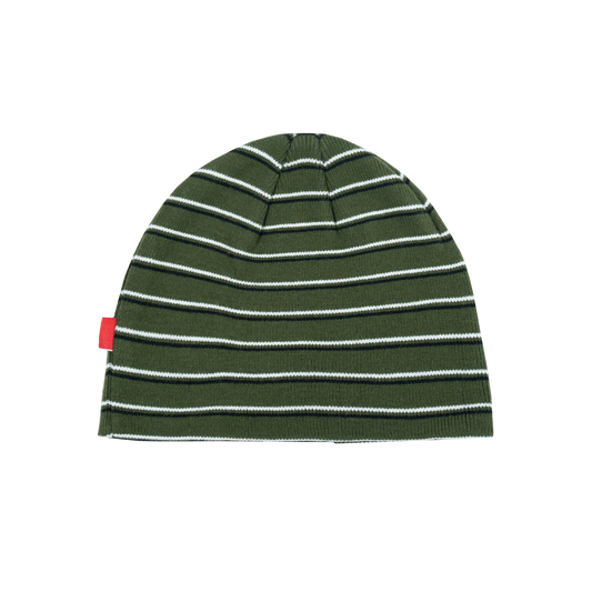 Striped Skull Beanie [Moss Green]