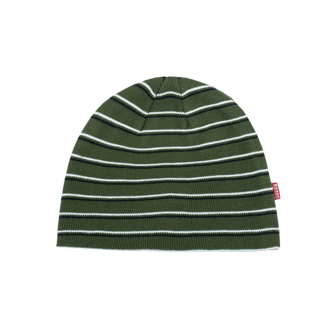 Striped Skull Beanie [Moss Green]