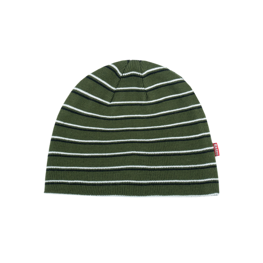 Striped Skull Beanie [Moss Green]