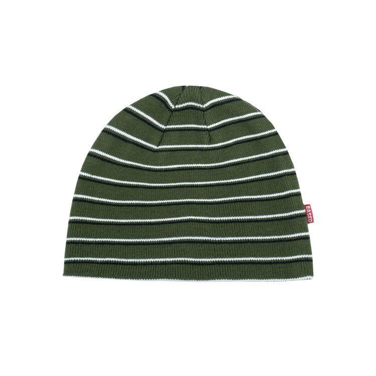 Striped Skull Beanie [Moss Green]