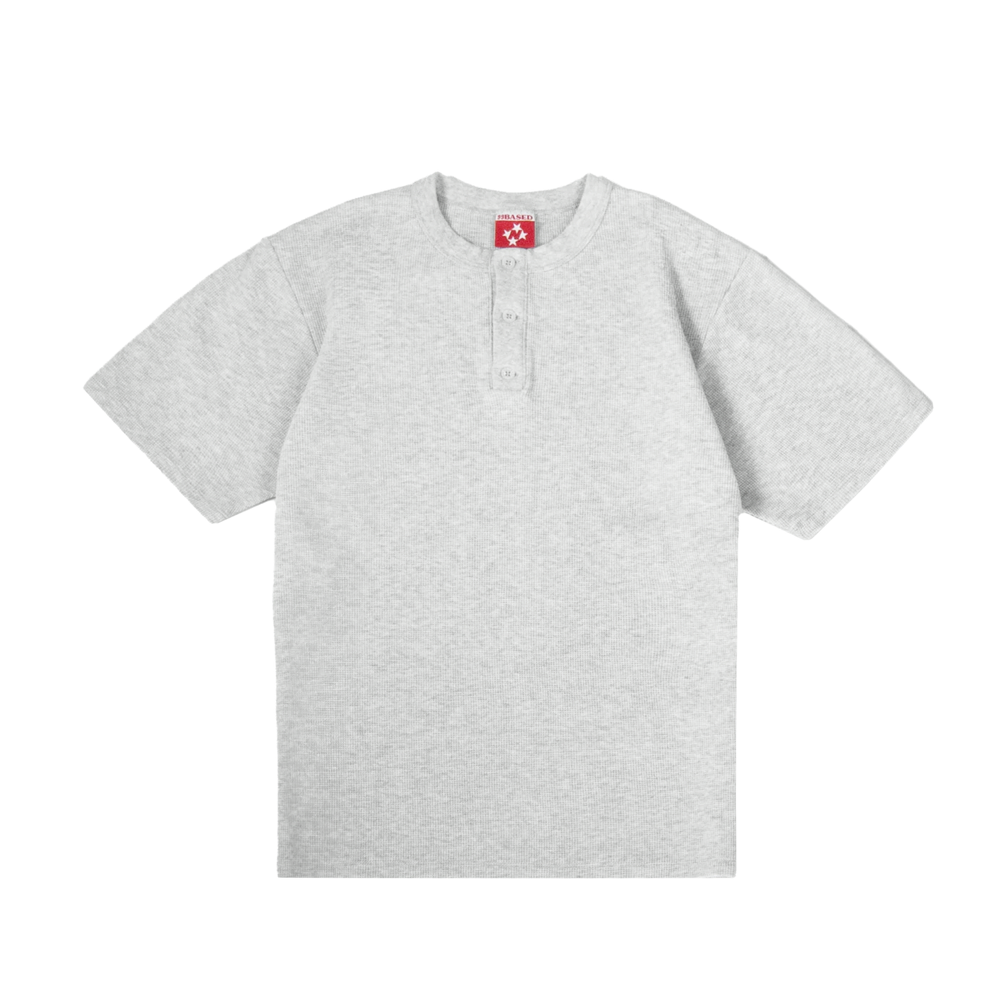 Daily Slim Waffle Henley T-Shirt [Grey Melange]