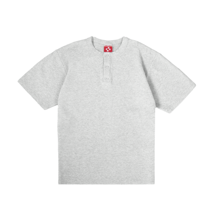 Daily Slim Waffle Henley T-Shirt [Grey Melange]