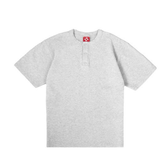 Daily Slim Waffle Henley T-Shirt [Grey Melange]