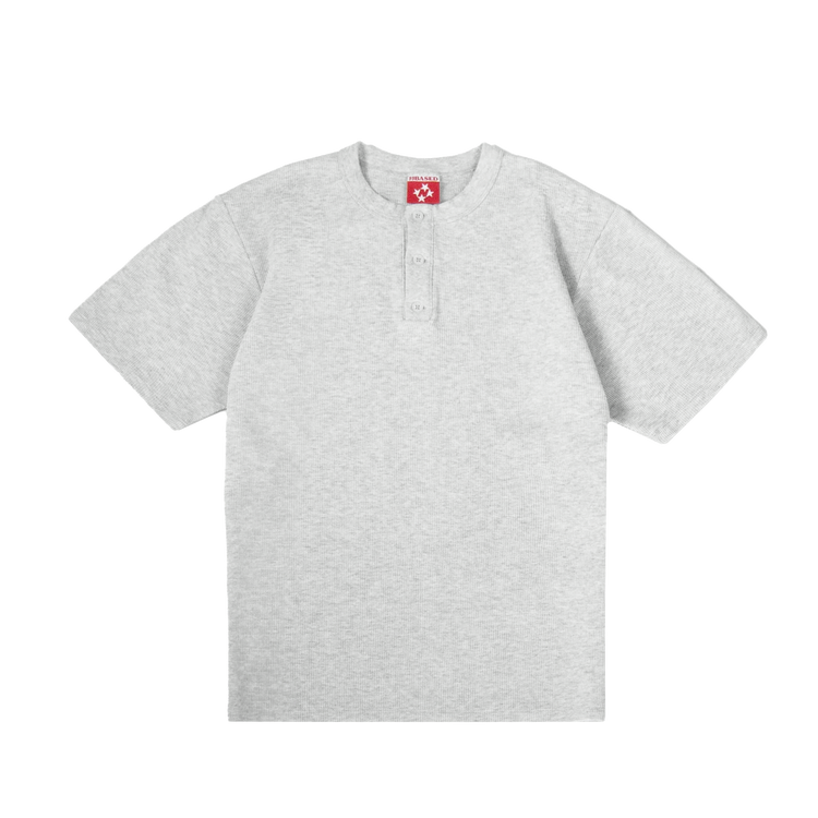 Daily Slim Waffle Henley T-Shirt [Grey Melange]