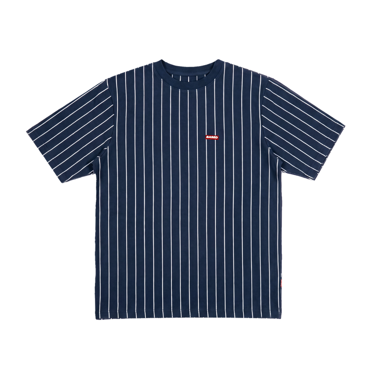 Pinstripe Slim T-Shirt [Navy]