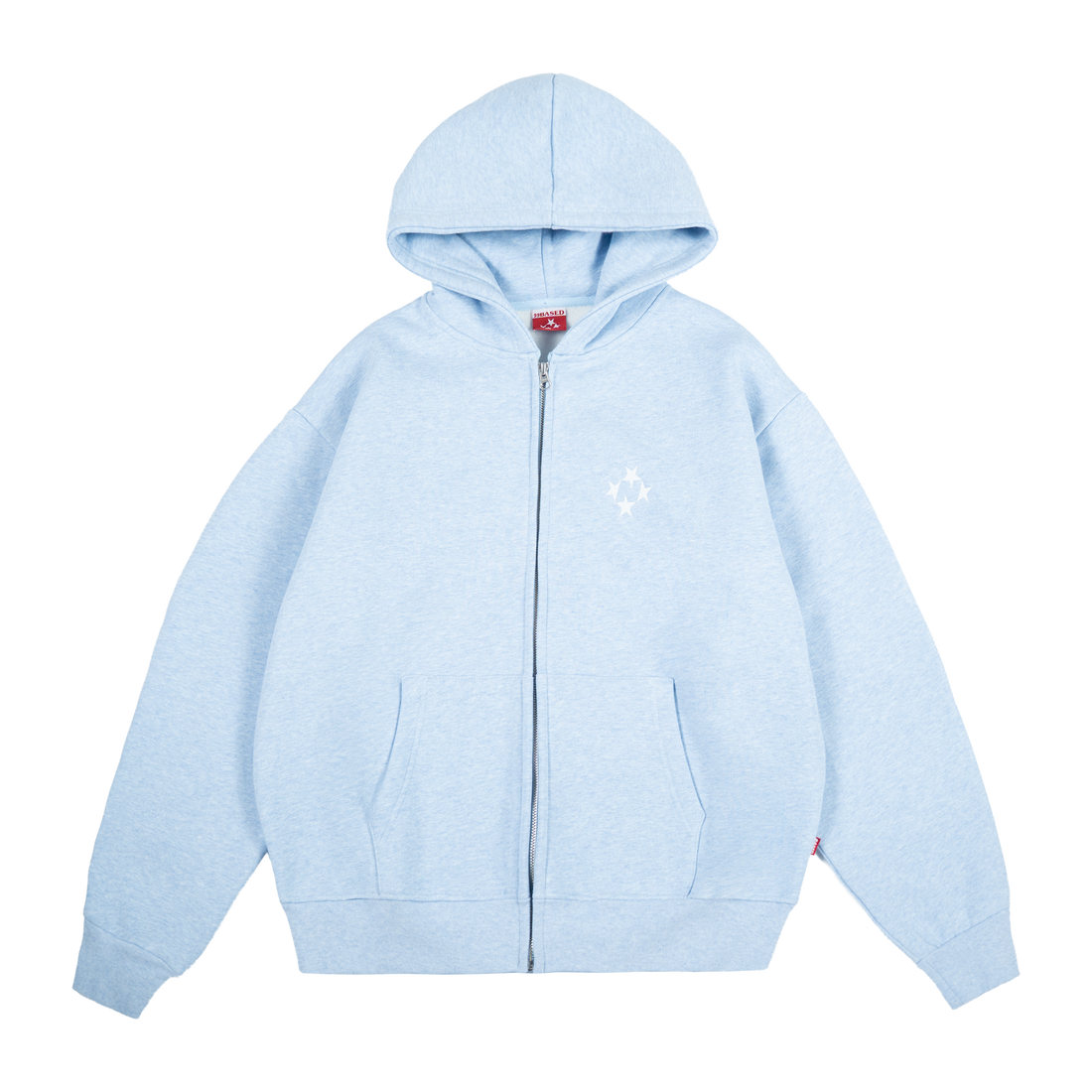 Logo Zip Hoodie [Babyblue Melange]