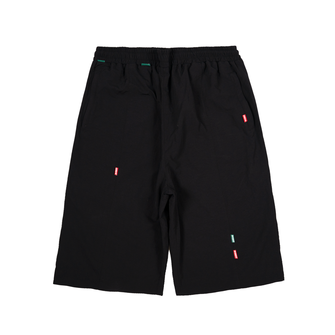 Tagged Out Nylon Shorts [Black]