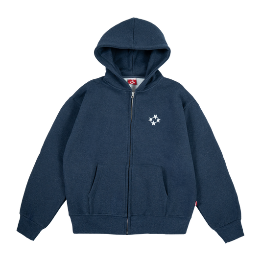 Logo Zip Hoodie [Navy Melange]