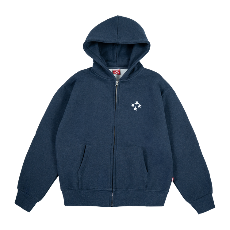 Logo Zip Hoodie [Navy Melange]