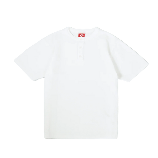 Daily Slim Waffle Henley T-Shirt [White]