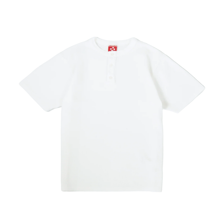 Daily Slim Waffle Henley T-Shirt [White]