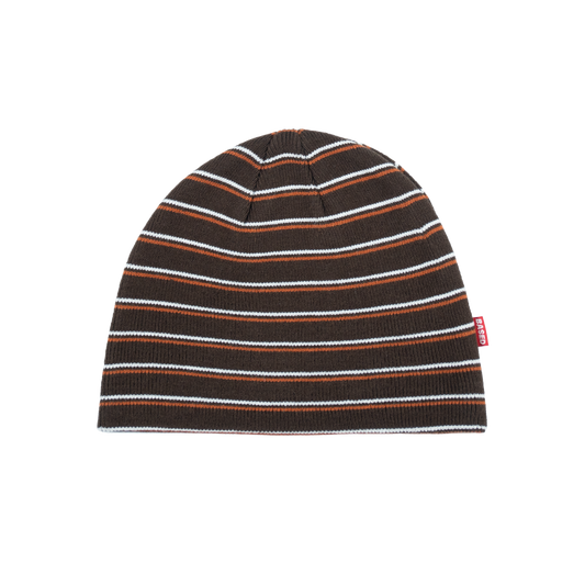 Striped Skull Beanie [Brown]
